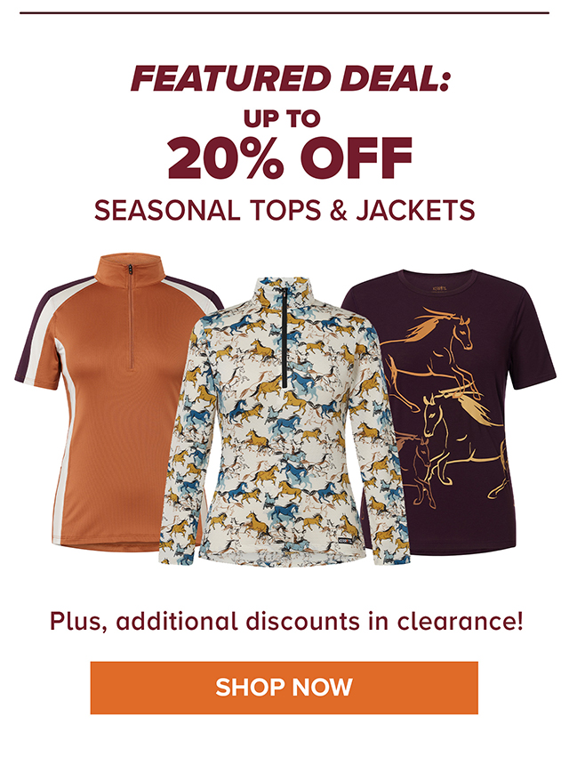 Up to 20% Off Seasonal Tops + Jackets